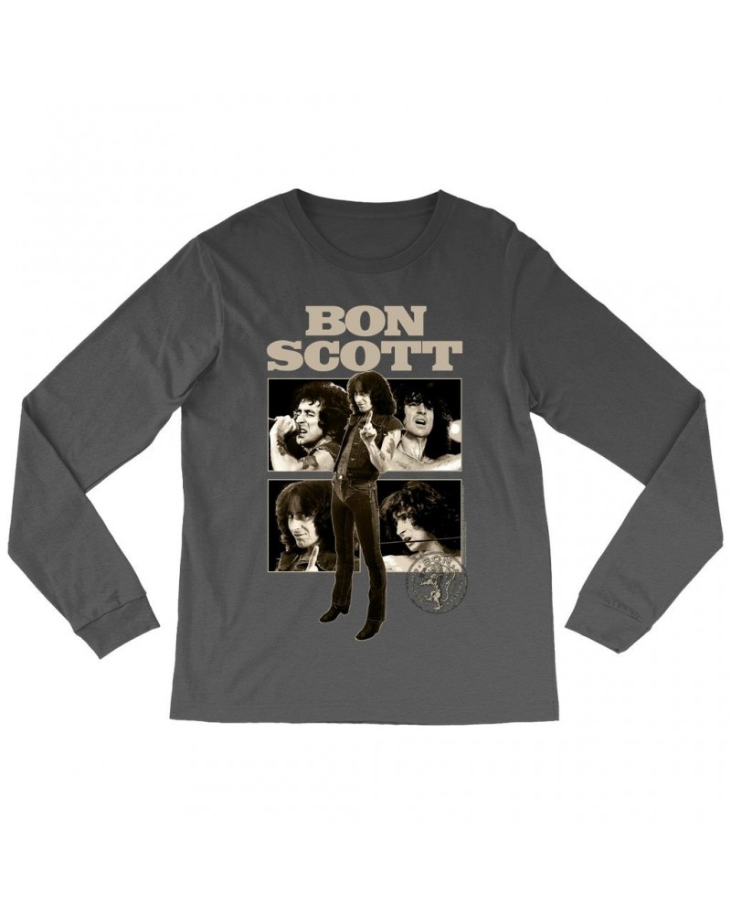Bon Scott Long Sleeve Shirt | Vintage Photo Collage Shirt $13.48 Shirts