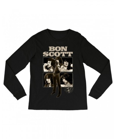 Bon Scott Long Sleeve Shirt | Vintage Photo Collage Shirt $13.48 Shirts