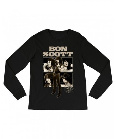 Bon Scott Long Sleeve Shirt | Vintage Photo Collage Shirt $13.48 Shirts