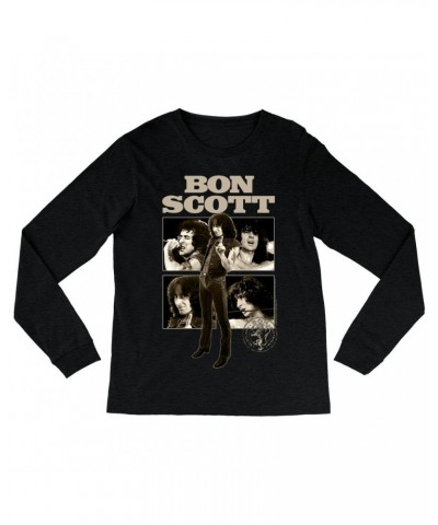 Bon Scott Long Sleeve Shirt | Vintage Photo Collage Shirt $13.48 Shirts