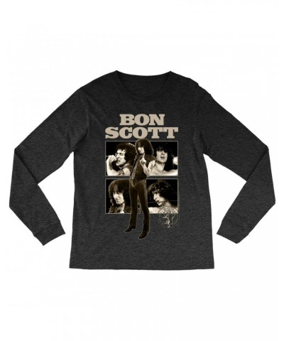 Bon Scott Long Sleeve Shirt | Vintage Photo Collage Shirt $13.48 Shirts