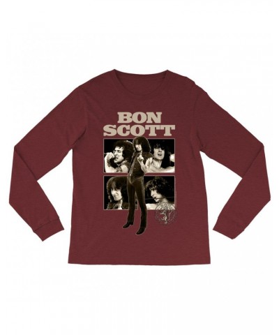 Bon Scott Long Sleeve Shirt | Vintage Photo Collage Shirt $13.48 Shirts