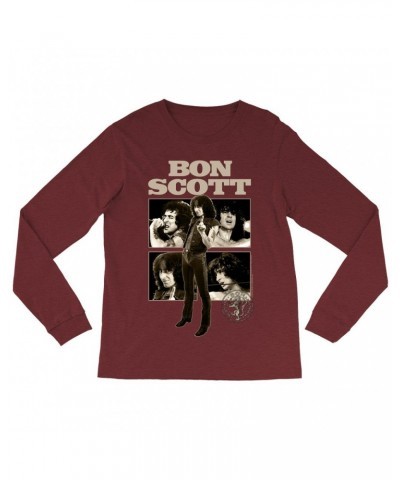 Bon Scott Long Sleeve Shirt | Vintage Photo Collage Shirt $13.48 Shirts