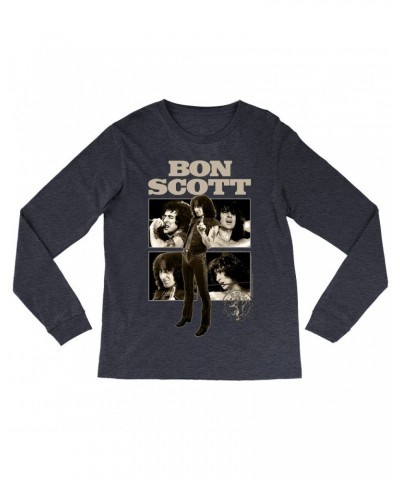 Bon Scott Long Sleeve Shirt | Vintage Photo Collage Shirt $13.48 Shirts