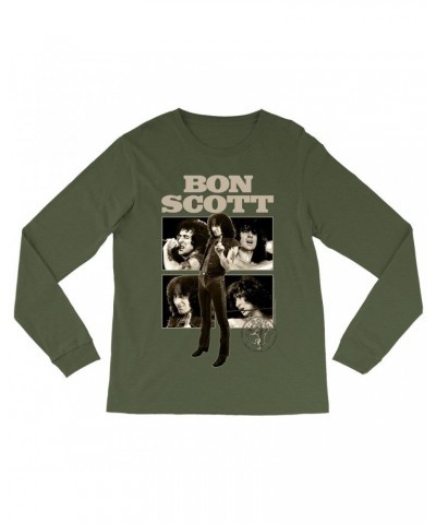 Bon Scott Long Sleeve Shirt | Vintage Photo Collage Shirt $13.48 Shirts