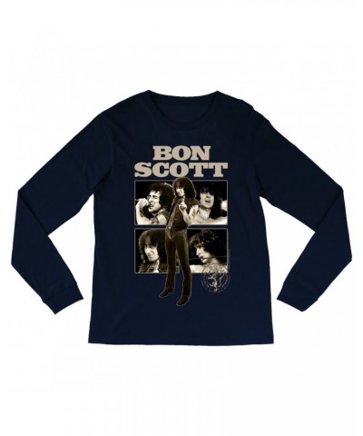 Bon Scott Long Sleeve Shirt | Vintage Photo Collage Shirt $13.48 Shirts