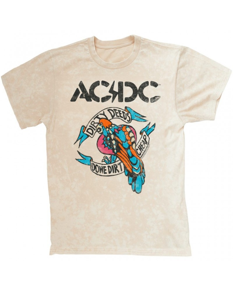 AC/DC T-shirt | Colorful Dirty Deeds Done Dirt Cheap Tattoo Distressed Mineral Wash Shirt $12.88 Shirts
