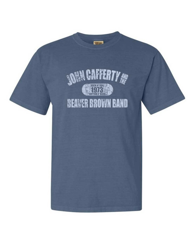 John Cafferty Distressed 1973 Logo Blue T-Shirt $8.75 Shirts
