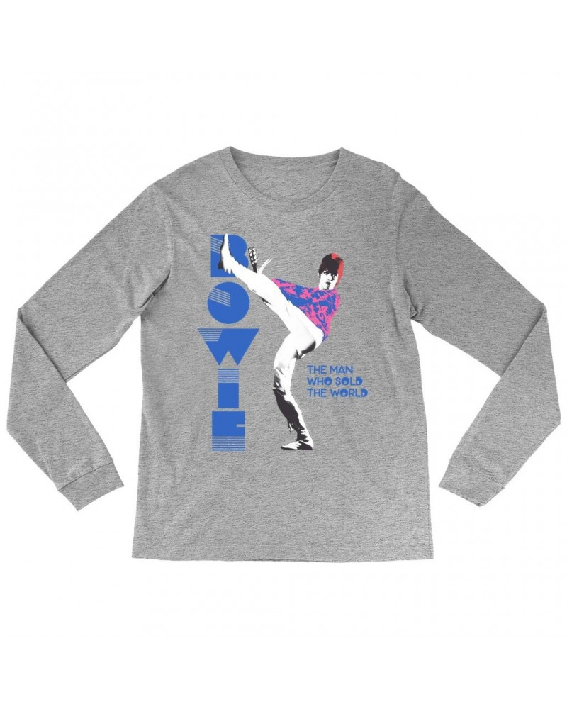 David Bowie Long Sleeve Shirt | The Man Who Sold The World Pastel Design Shirt $14.98 Shirts