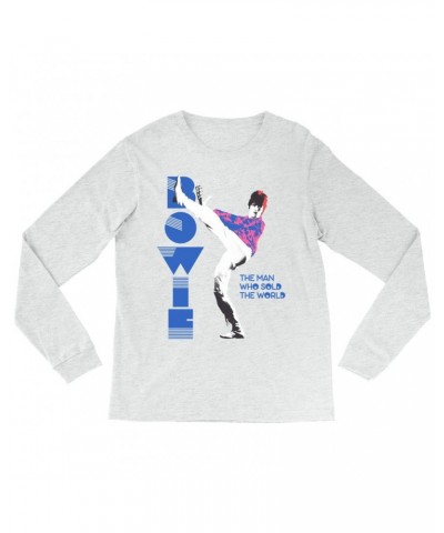 David Bowie Long Sleeve Shirt | The Man Who Sold The World Pastel Design Shirt $14.98 Shirts