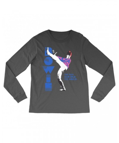 David Bowie Long Sleeve Shirt | The Man Who Sold The World Pastel Design Shirt $14.98 Shirts