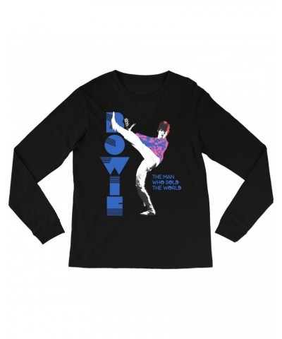David Bowie Long Sleeve Shirt | The Man Who Sold The World Pastel Design Shirt $14.98 Shirts