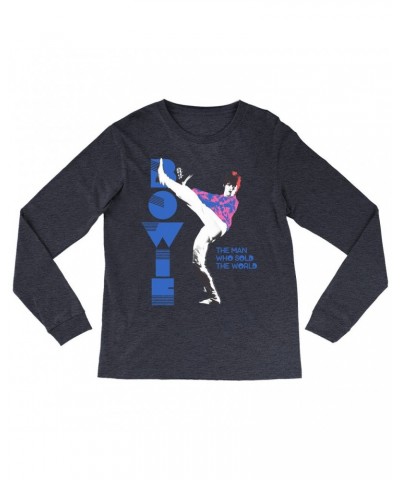 David Bowie Long Sleeve Shirt | The Man Who Sold The World Pastel Design Shirt $14.98 Shirts