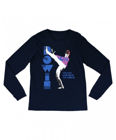 David Bowie Long Sleeve Shirt | The Man Who Sold The World Pastel Design Shirt $14.98 Shirts