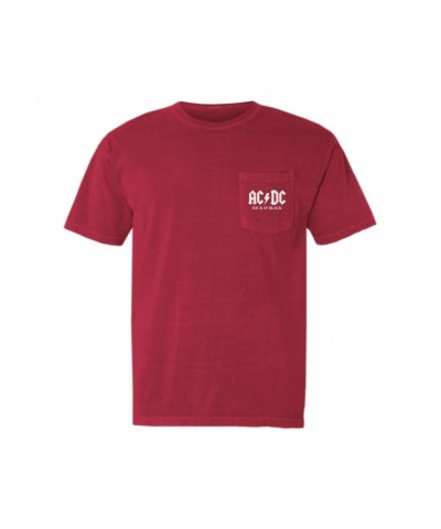 AC/DC T-Shirt | Back In Black US White Design Pocket T-shirt $13.48 Shirts