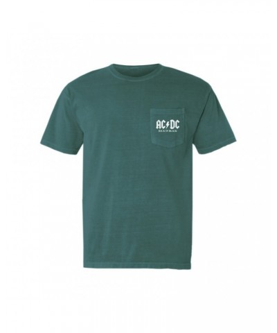 AC/DC T-Shirt | Back In Black US White Design Pocket T-shirt $13.48 Shirts