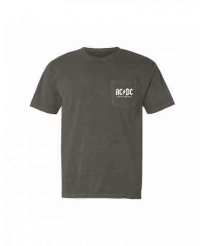 AC/DC T-Shirt | Back In Black US White Design Pocket T-shirt $13.48 Shirts