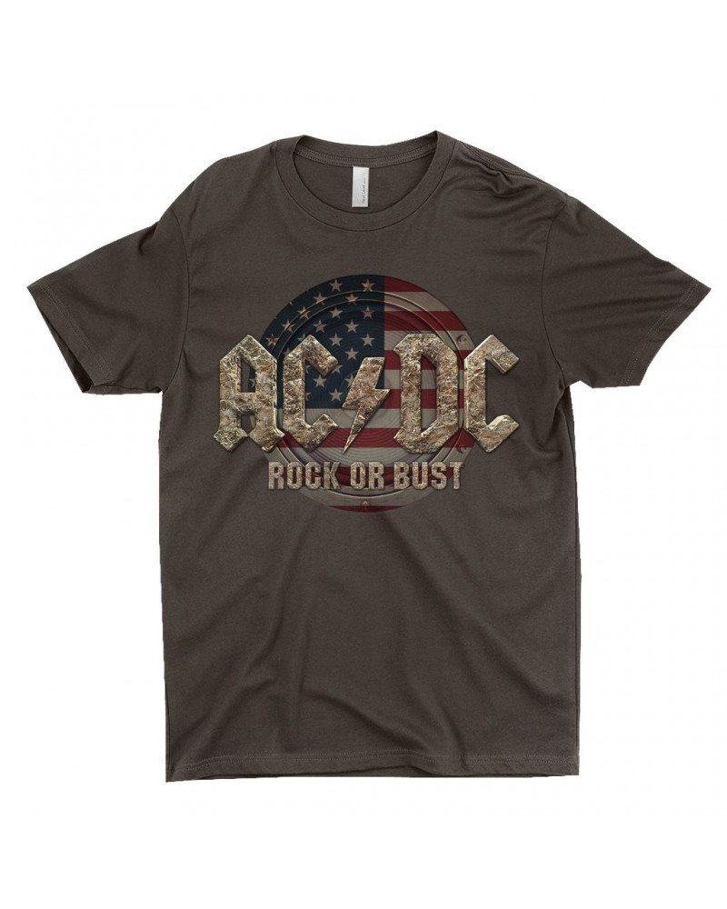 AC/DC T-Shirt | Rock Or Bust USA Flag Shirt $8.48 Shirts