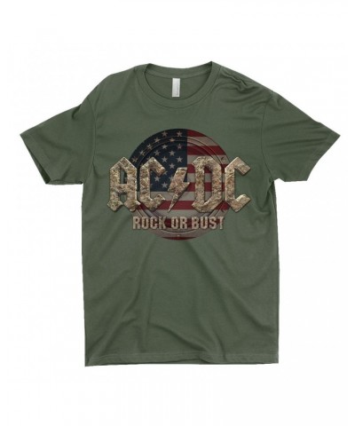 AC/DC T-Shirt | Rock Or Bust USA Flag Shirt $8.48 Shirts