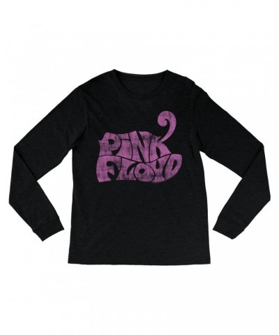 Pink Floyd Heather Long Sleeve Shirt | Groovy Logo Distressed Pink Shirt $8.99 Shirts