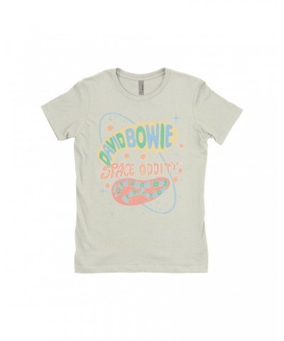 David Bowie Ladies' Boyfriend T-Shirt | Pastel Space Oddity Distressed Shirt $7.49 Shirts