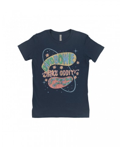 David Bowie Ladies' Boyfriend T-Shirt | Pastel Space Oddity Distressed Shirt $7.49 Shirts