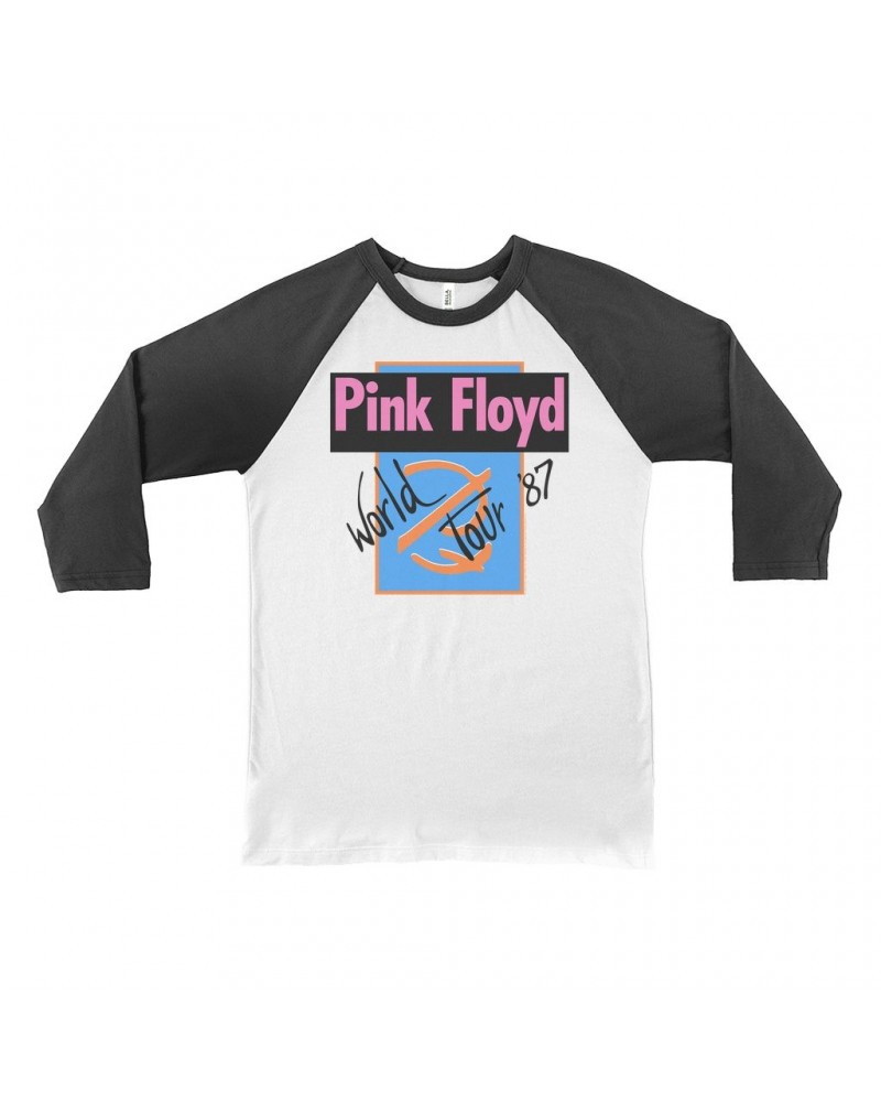Pink Floyd 3/4 Sleeve Baseball Tee | World Tour '87 Logo Shirt $12.88 Shirts