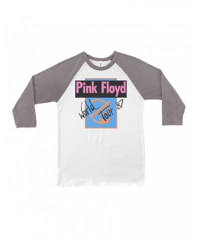 Pink Floyd 3/4 Sleeve Baseball Tee | World Tour '87 Logo Shirt $12.88 Shirts