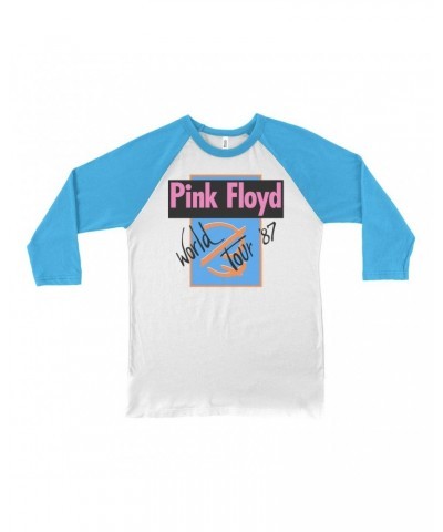 Pink Floyd 3/4 Sleeve Baseball Tee | World Tour '87 Logo Shirt $12.88 Shirts