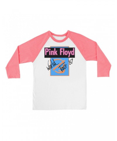 Pink Floyd 3/4 Sleeve Baseball Tee | World Tour '87 Logo Shirt $12.88 Shirts