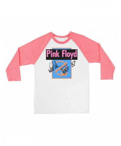 Pink Floyd 3/4 Sleeve Baseball Tee | World Tour '87 Logo Shirt $12.88 Shirts