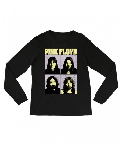 Pink Floyd Long Sleeve Shirt | Meddle Group Photo Pastel Image Distressed Shirt $13.78 Shirts