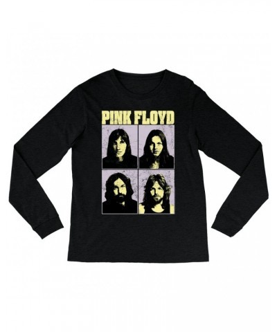 Pink Floyd Long Sleeve Shirt | Meddle Group Photo Pastel Image Distressed Shirt $13.78 Shirts