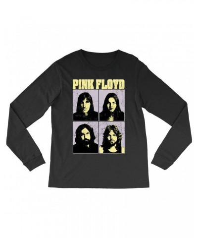 Pink Floyd Long Sleeve Shirt | Meddle Group Photo Pastel Image Distressed Shirt $13.78 Shirts
