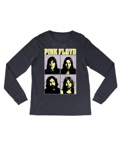 Pink Floyd Long Sleeve Shirt | Meddle Group Photo Pastel Image Distressed Shirt $13.78 Shirts