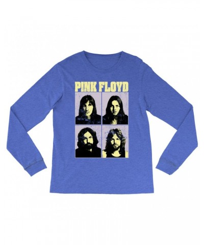 Pink Floyd Long Sleeve Shirt | Meddle Group Photo Pastel Image Distressed Shirt $13.78 Shirts