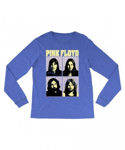 Pink Floyd Long Sleeve Shirt | Meddle Group Photo Pastel Image Distressed Shirt $13.78 Shirts