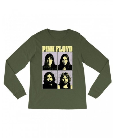 Pink Floyd Long Sleeve Shirt | Meddle Group Photo Pastel Image Distressed Shirt $13.78 Shirts