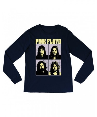 Pink Floyd Long Sleeve Shirt | Meddle Group Photo Pastel Image Distressed Shirt $13.78 Shirts