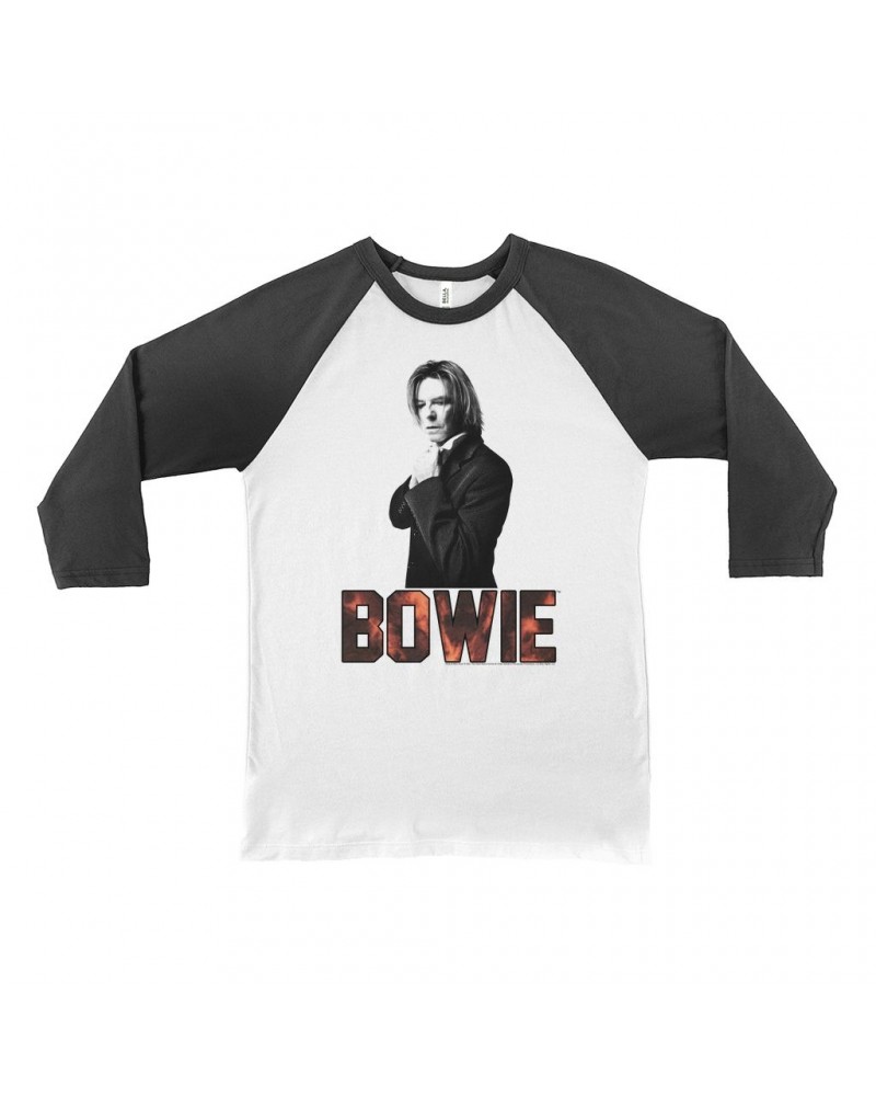 David Bowie 3/4 Sleeve Baseball Tee | Bowie Tie Dye Photo Shirt $9.88 Shirts