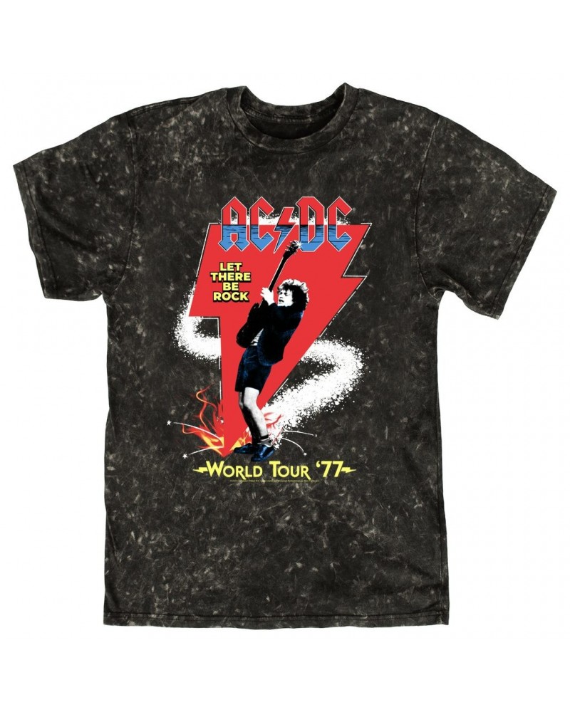 AC/DC T-shirt | Let There Be Rock World Tour 1977 Mineral Wash Shirt $11.98 Shirts
