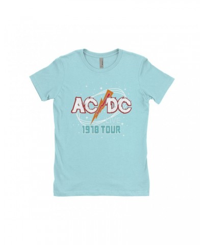 AC/DC Ladies' Boyfriend T-Shirt | Red Universe 1978 Tour Design Shirt $8.23 Shirts