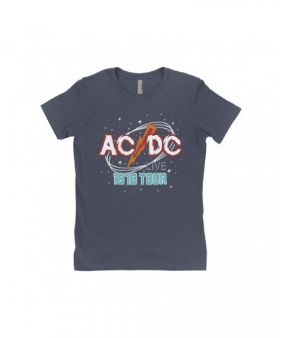 AC/DC Ladies' Boyfriend T-Shirt | Red Universe 1978 Tour Design Shirt $8.23 Shirts