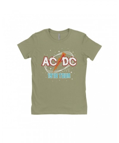 AC/DC Ladies' Boyfriend T-Shirt | Red Universe 1978 Tour Design Shirt $8.23 Shirts