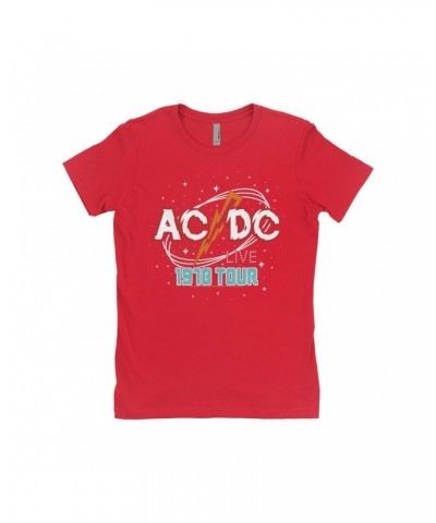AC/DC Ladies' Boyfriend T-Shirt | Red Universe 1978 Tour Design Shirt $8.23 Shirts